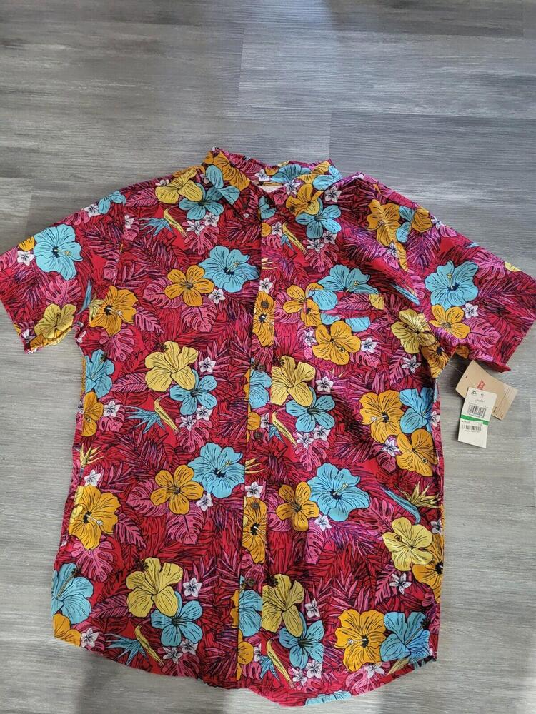Vintage LEVIS RED TAG Hawaiian shirt Floral Print Short Sleeve Button Down Large